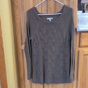 *SOLD* Sonoma Brown Cable Knit Sweater Size Medium
